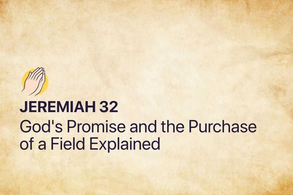 Jeremiah 32: God's Promise and the Purchase of a Field Explained