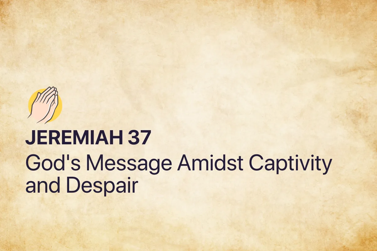 Jeremiah 37: God's Message Amidst Captivity and Despair