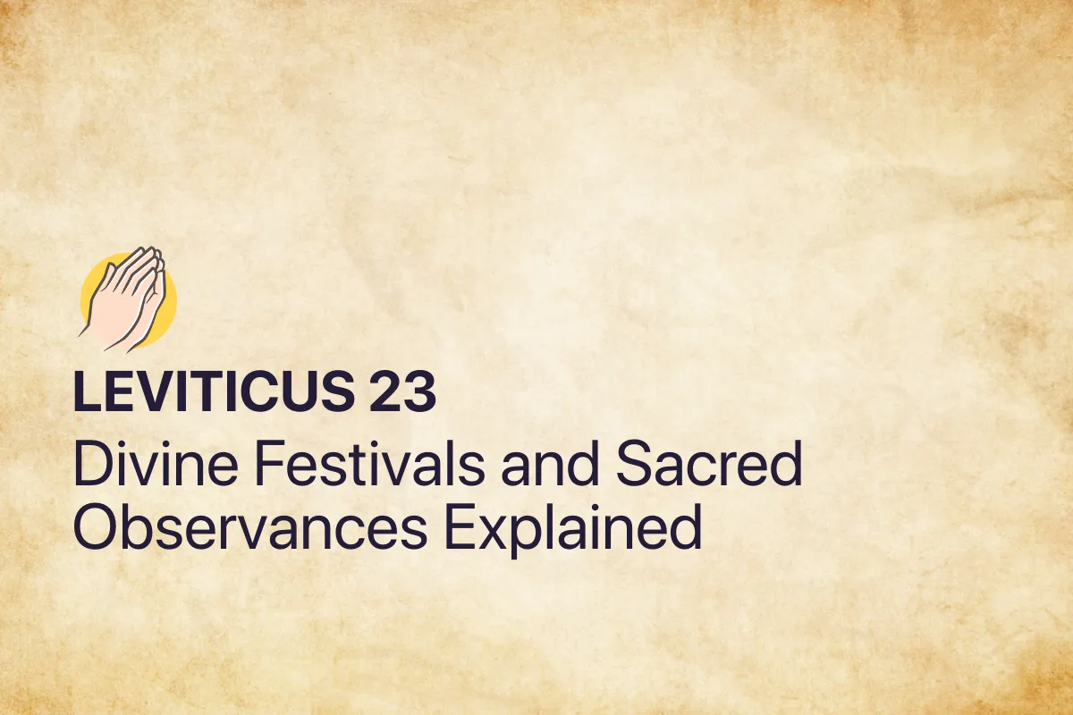 Leviticus 23: Divine Festivals and Sacred Observances Explained