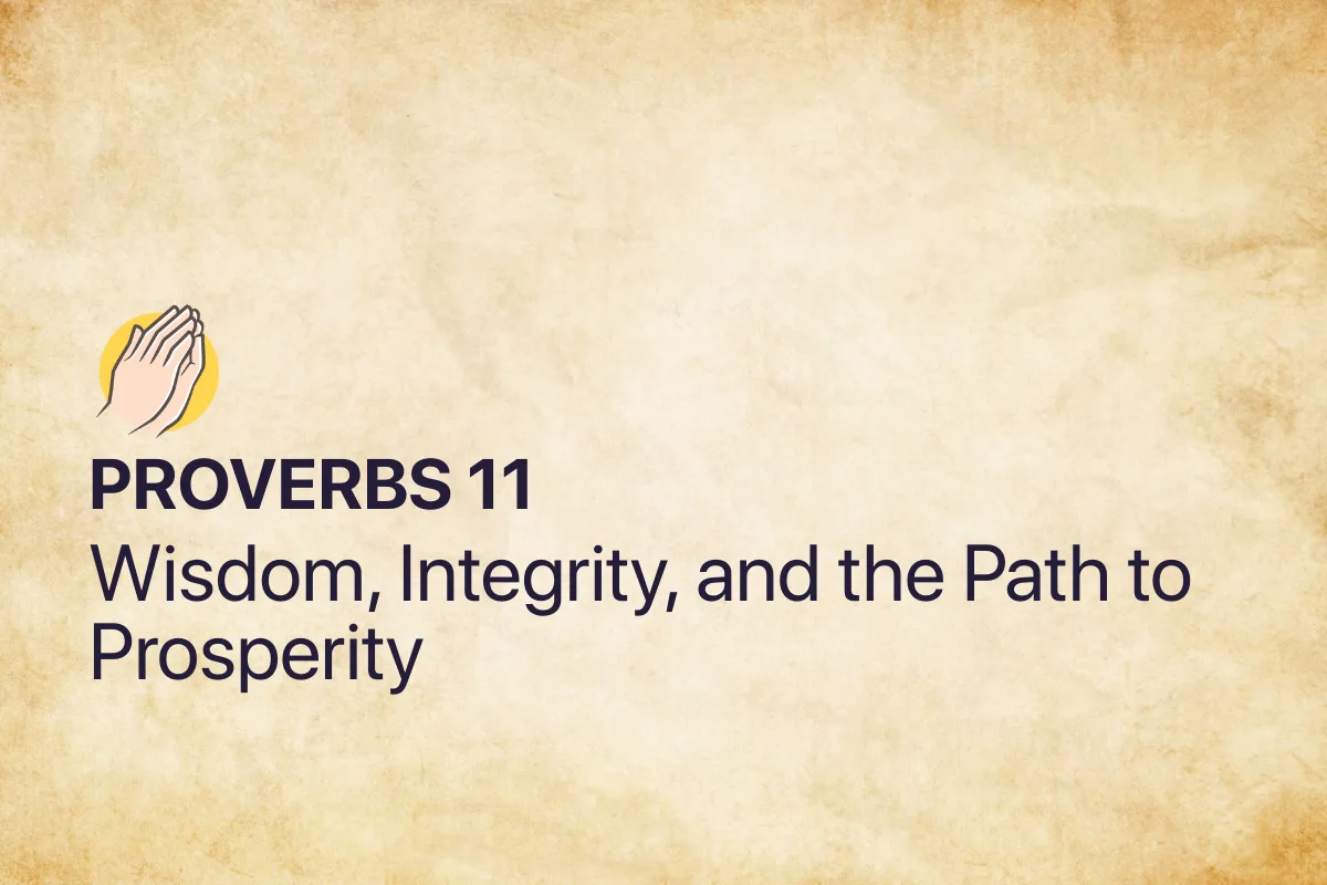 Proverbs 11: Wisdom, Integrity, and the Path to Prosperity