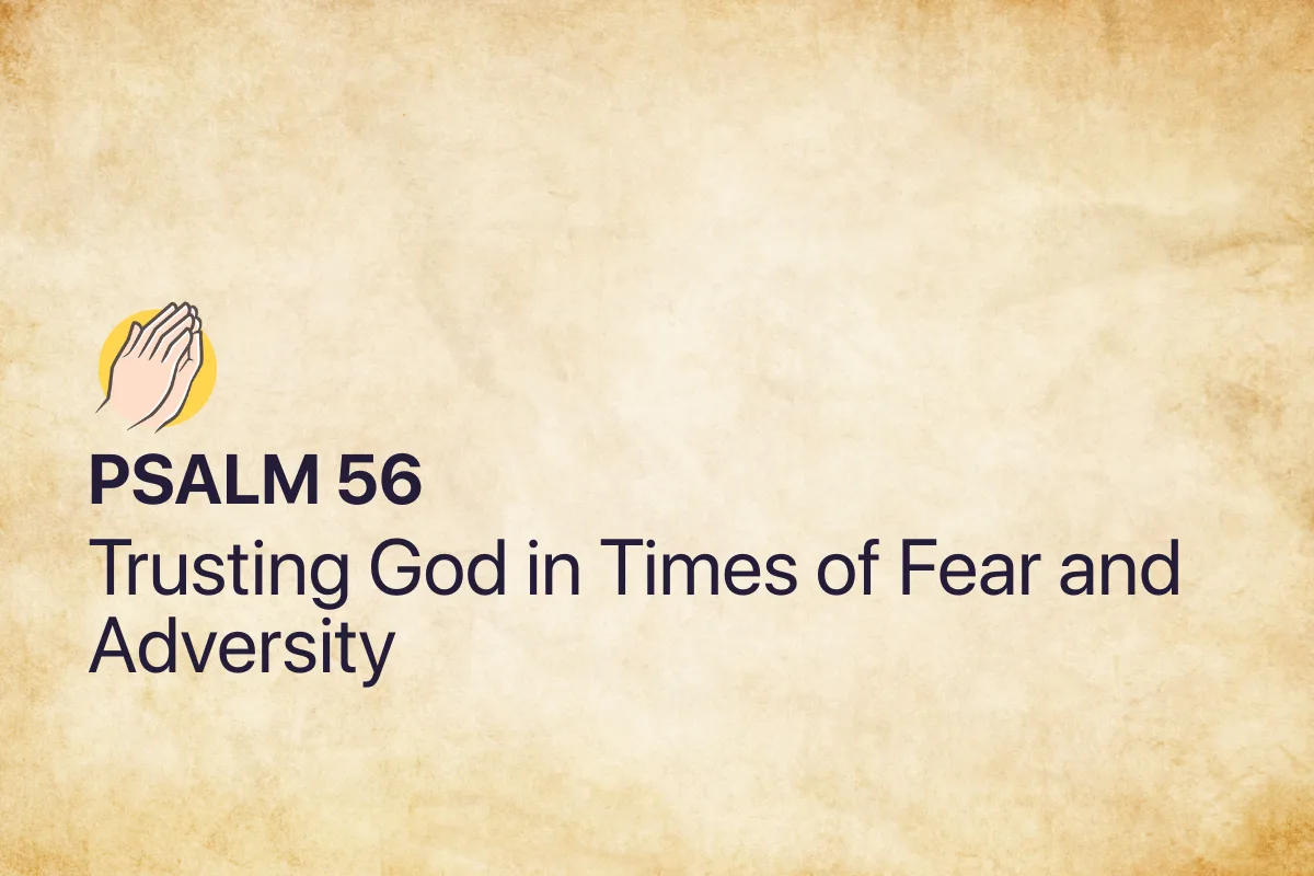 Psalm 56: Trusting God in Times of Fear and Adversity