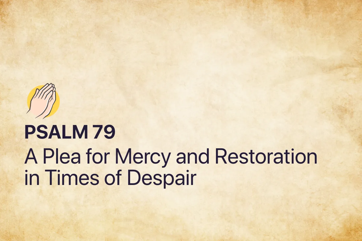 Psalm 79: A Plea for Mercy and Restoration in Times of Despair