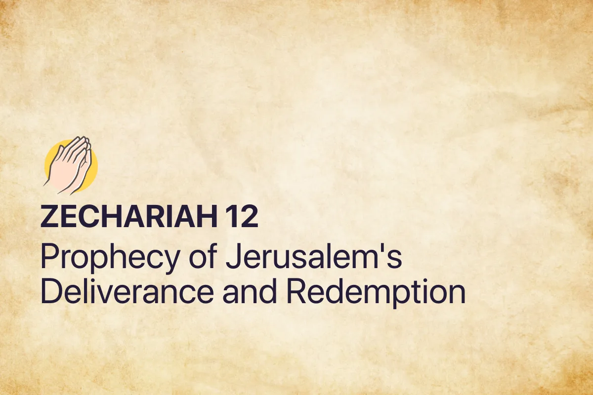 Zechariah 12: Prophecy of Jerusalem's Deliverance and Redemption