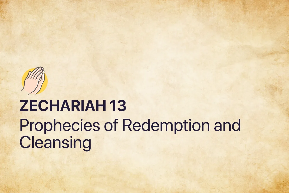 Zechariah 13: Prophecies of Redemption and Cleansing